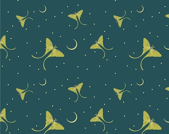 Charley Harper Moth Flight GOTS certified organic cotton by the yard