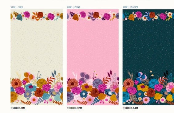 Rise Shine Double Border in Peacock Rise Shine Double Border in Peacock