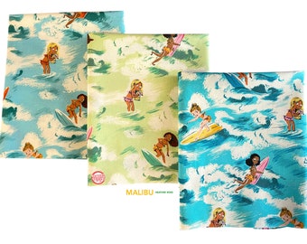 Malibu by Heather Ross, Sayulita Surfers HR52145 - 3 fat quarters