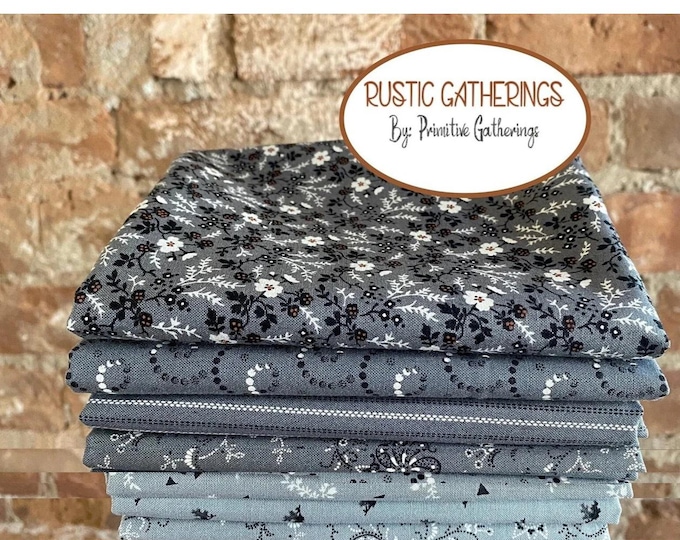 GRAY Rustic Gathering by Primitive Gatherings for Moda, 7 pieces