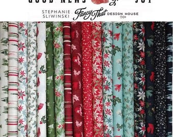 Good News Great Joy Christmas by Fancy That Design House for MODA Fabrics, 18 pieces assortment