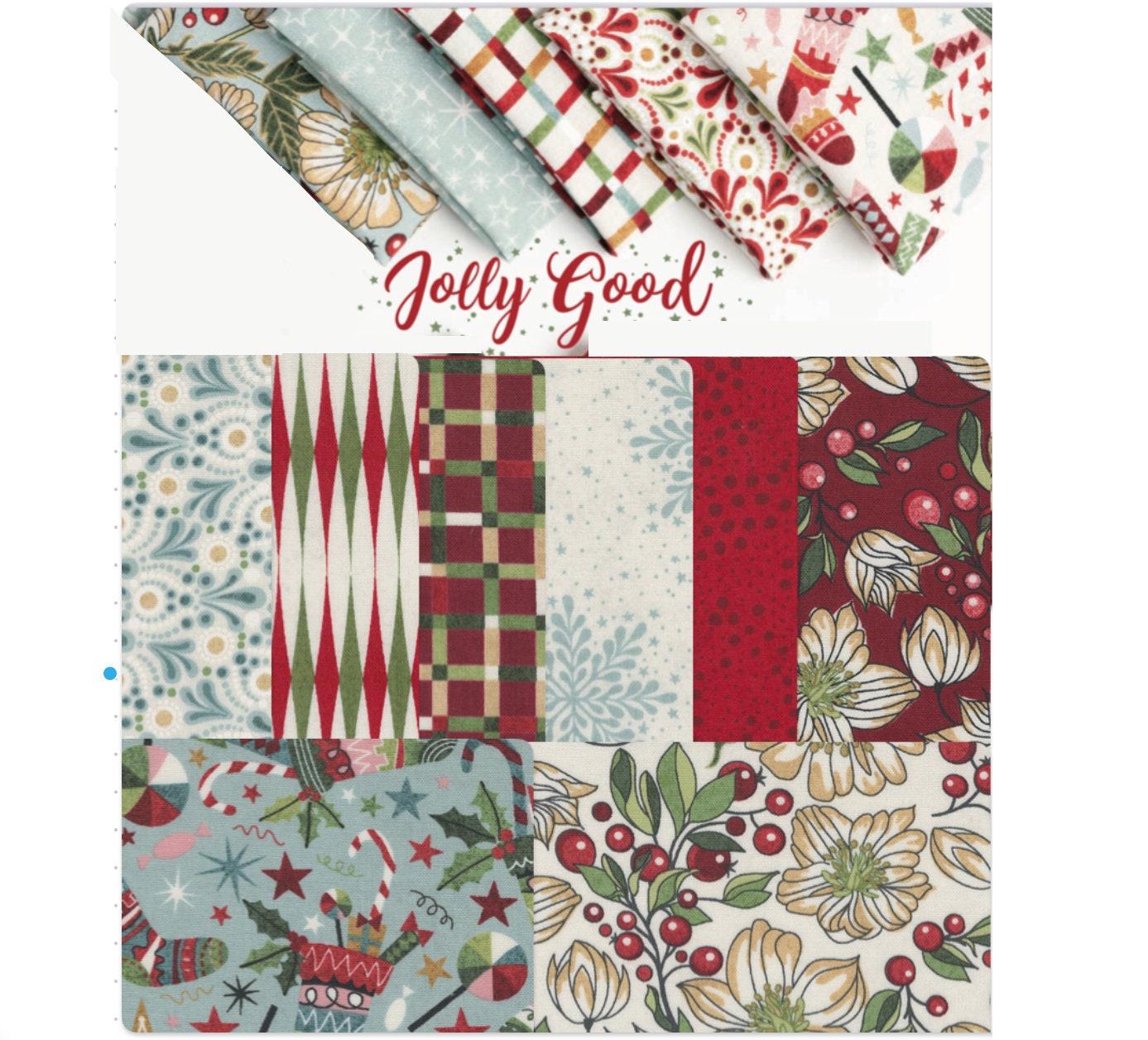 Basic Grey Jolly Good Holiday Christmas fabric bundle, 20 pieces