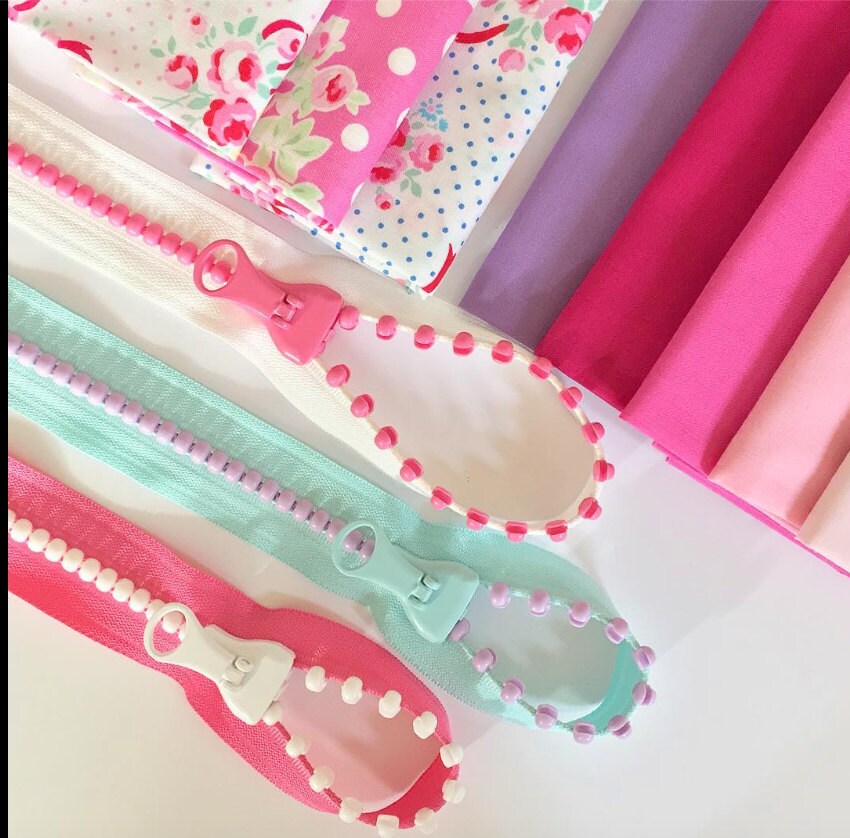 Lecien Jelly BEADS Zipper, slider and tote bag pattern 1 zipper per