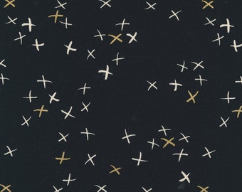 SEW HAPPY Zen Chic canvas fabric, Crosses 1752-14CVM by yard