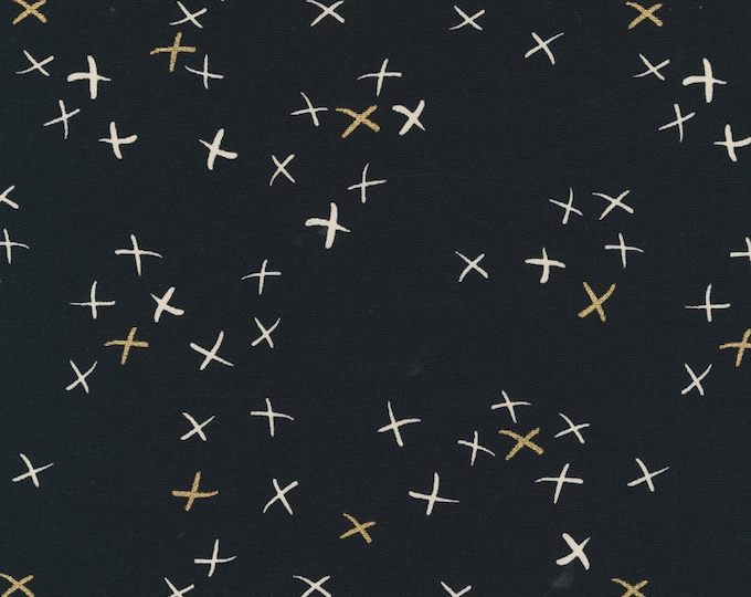 SEW HAPPY Zen Chic canvas fabric, Crosses 1752-14CVM by yard