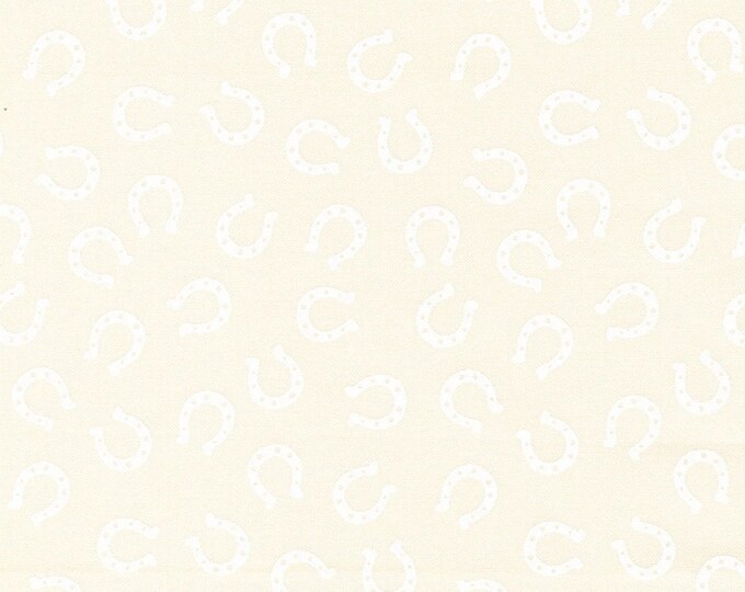 Horseshoes Ponderosa by Tracy Iest Hsu for Moda Fabrics - Western Cowboy Rodeo Blender quilting fabric, #20866 Cream, End of Bolt 47-inches