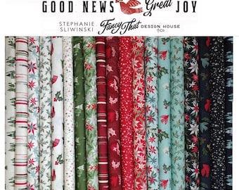 Good News Great Joy Christmas by Fancy That Design House for MODA Fabrics, 19 pieces assortment