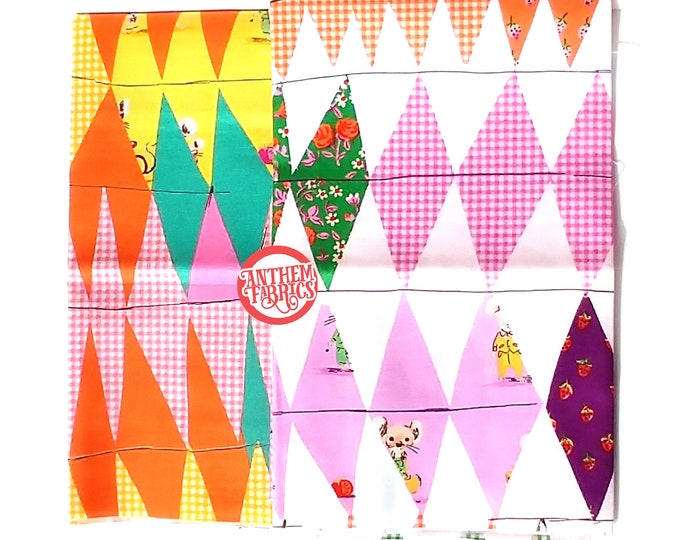 TRIXIE by Heather Ross - Collage patchwork cotton fabric - select fat quarter bundle or half-yard cut