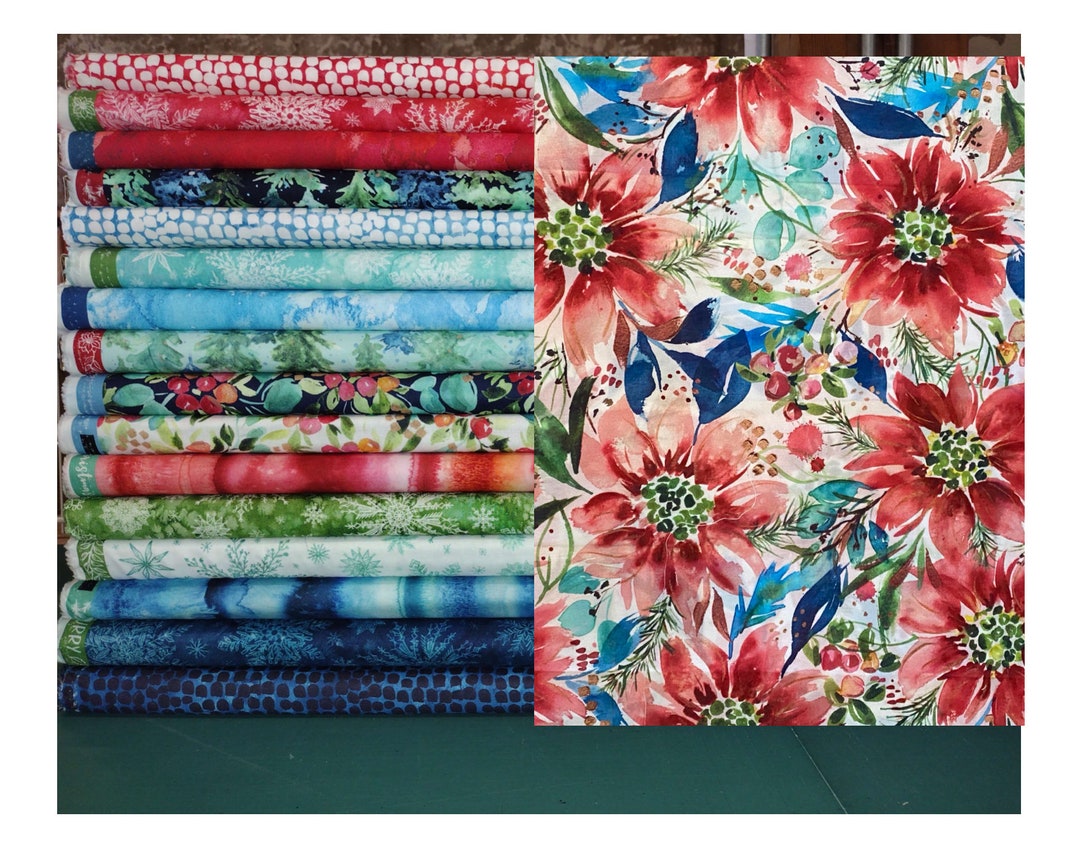 Create Joy Starflower Christmas Fabric by Moda Fabric Bundle 17 Fat