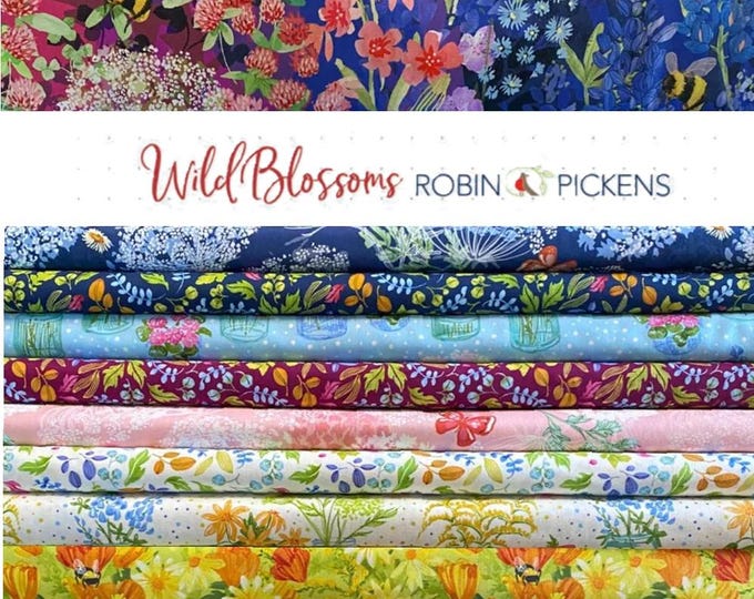 Wild Blossoms by Robin Pickens for Moda, 9 pieces