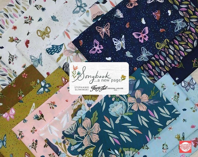 Songbook A New Page by Stephanie Sliwinski for Moda Fabrics ~ quilting cotton bundle, 14 fat quarters