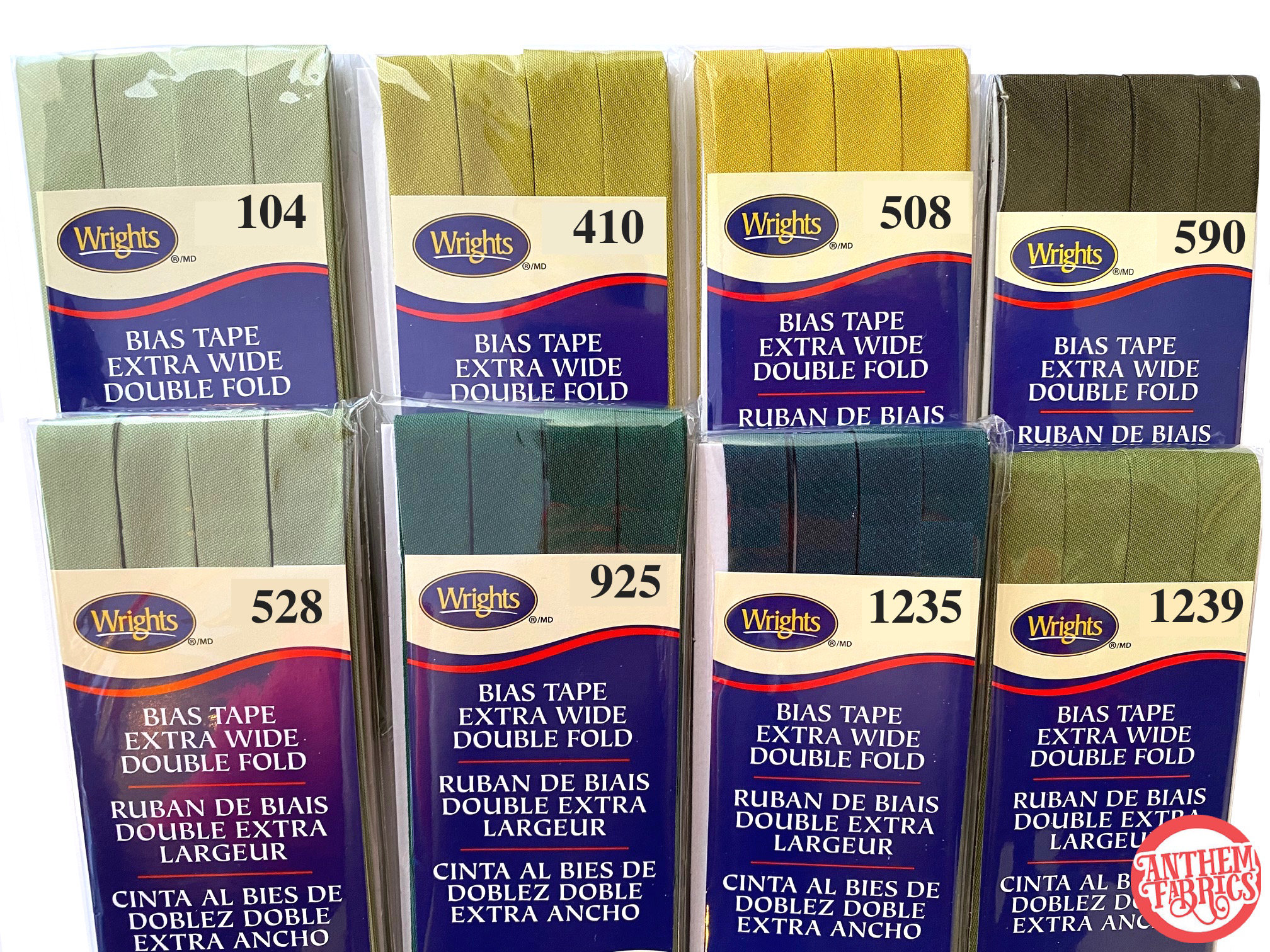 Wrights Bias Tape DF206 DOUBLE FOLD Extra Wide 1/2 inch , 3 yards