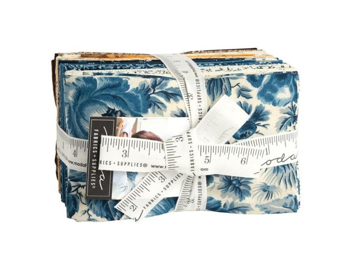 Amelia's Blues by Betsy Chutchian for Moda Fabrics - fat eighths fabric bundle, 32 pieces