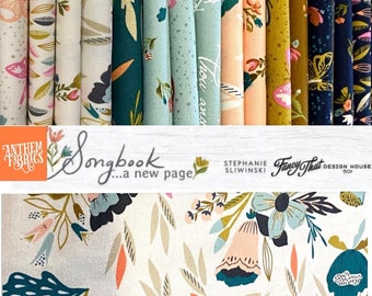 Songbook A New Page by Stephanie Sliwinski for Moda Fabrics ~ quilting cotton bundle, 15 fat quarters