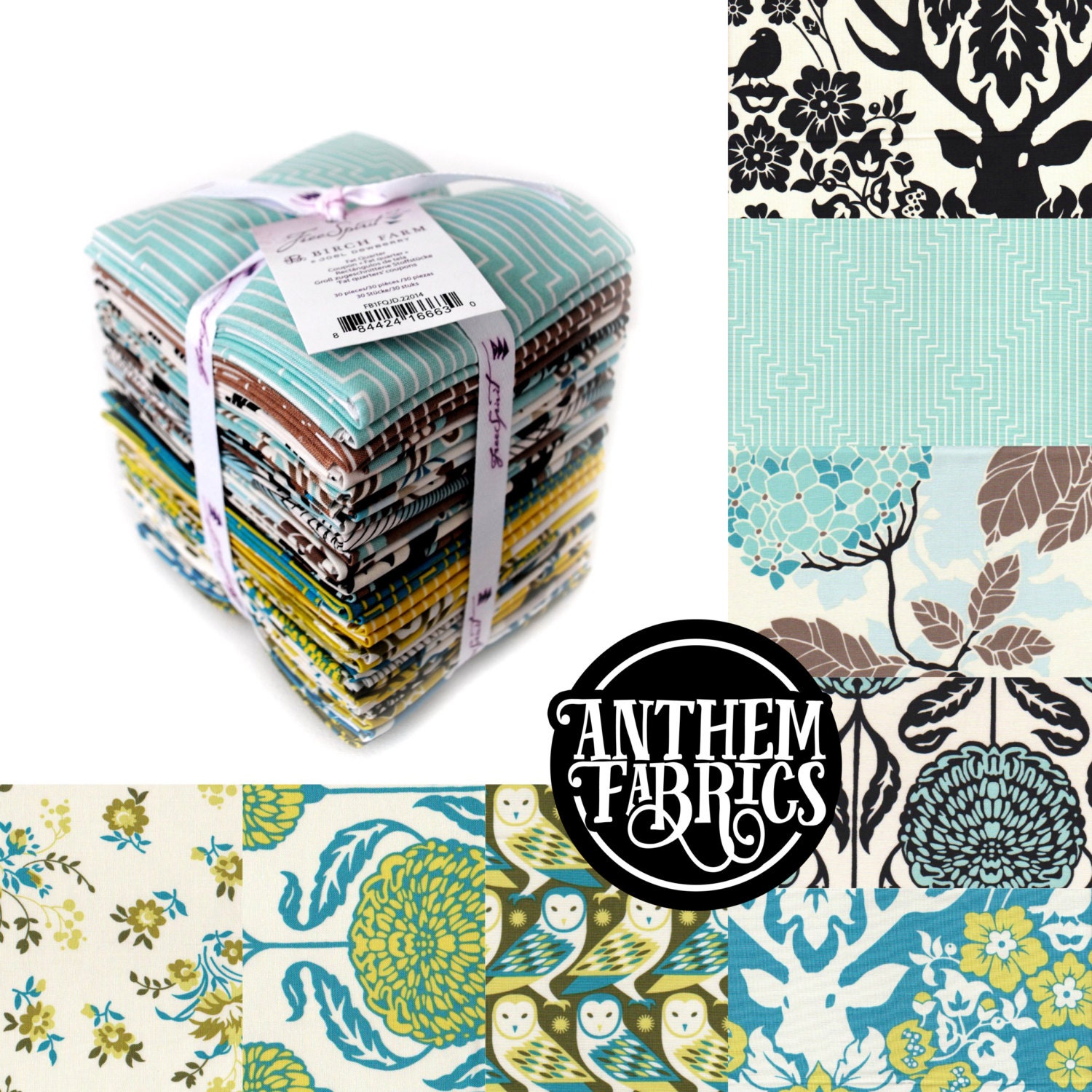 Fat Quarters Bundle, Birch Farm by Joel Dewberry 30 pieces, 18 x 21 cuts