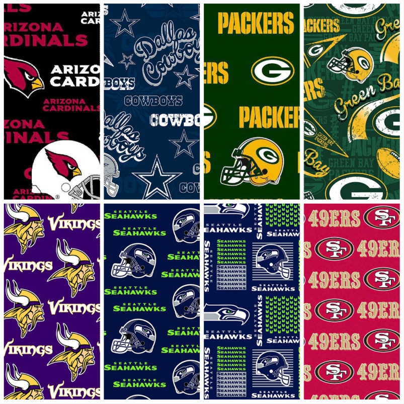 NFL Licensed Fabric Football NFC Teams 100 Cotton select a length