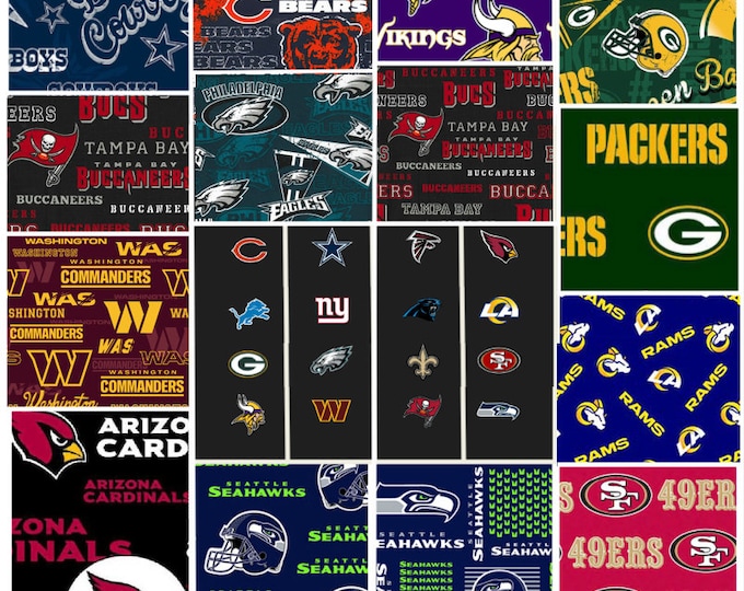 NFL Football NFC Teams - Licensed Fabric 100% Cotton - select a length and team