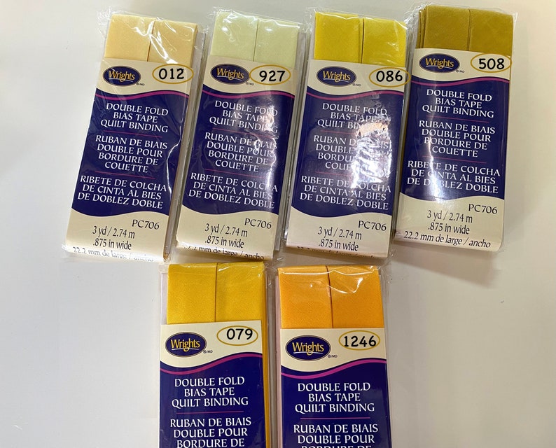 Wrights QB706 Bias Tape 7/8 Inch Quilt Binding DOUBLE FOLD Etsy