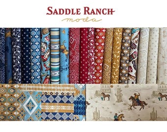 Saddle Ranch by Moda Fabrics, Southwest Rodeo Westward - quilting cotton fabric bundle, 21 pieces