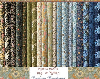 William Morris Manor Antique Reproduction- Barbara Brackman for Moda, 19 pieces