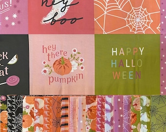 Hey Boo by Lella Boutique - Halloween Fall cotton fabric bundle -20 pieces
