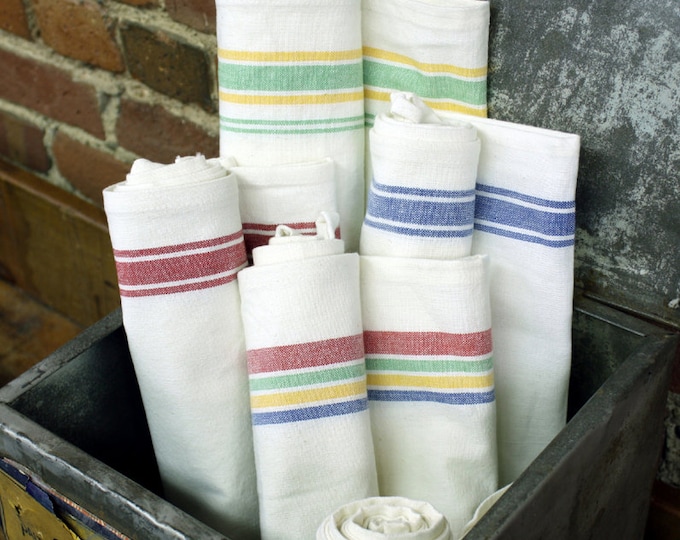 Stripes Blank Dish Kitchen Towels Stitch 'Em Up Colonial 30's Vintage Retro - Pack