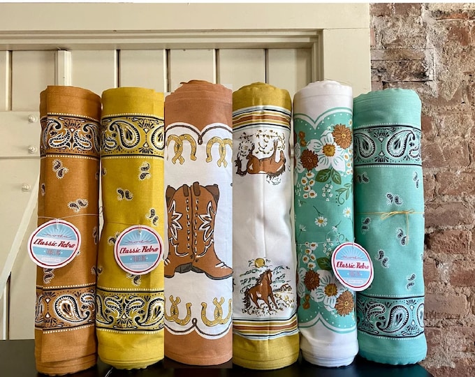 Ponderosa 16" Toweling Cowboy Western Retro Classic Kitchen Vintage Inspired Farmhouse Ranch, Fabric By The Yard OR EOB (End of Bolt)