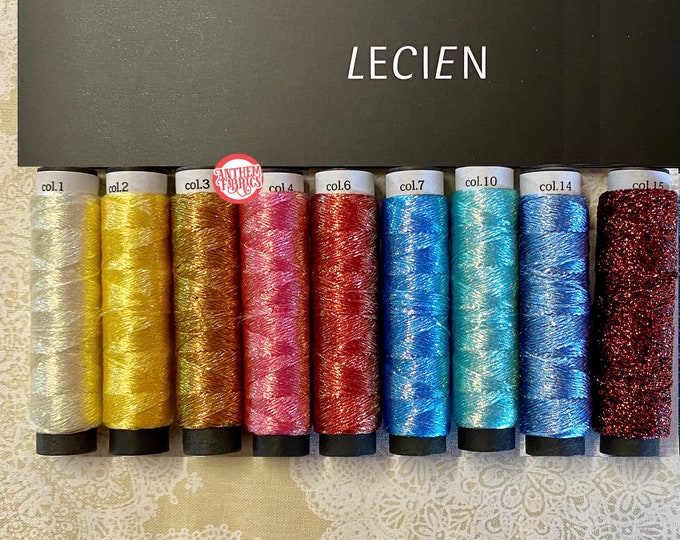 Metallic thread Hand Embroidery COSMO floss pack, 9 spools, Iridescent polyester