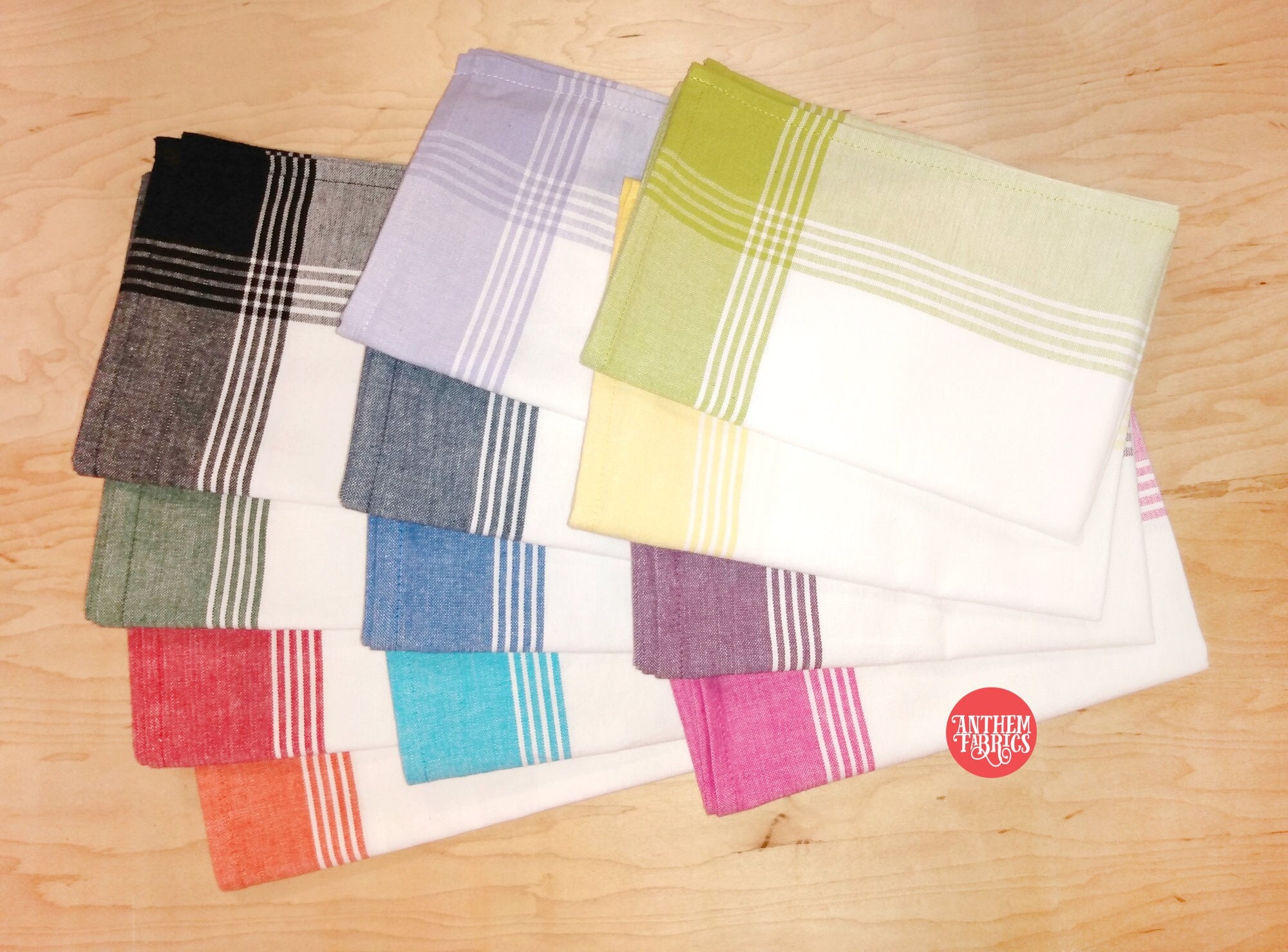 Dunroven House Flat Weave & Terry Kitchen Towel 20x28 Horizontal Grey Stripes W/Fringe Border