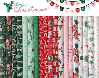 Tiny Christmas by Lizzy House Design for Moda Fabrics - 19 pieces, Select a bundle