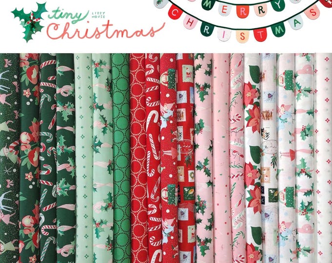 Tiny Christmas by Lizzy House Design for Moda Fabrics - 19 pieces, Select a bundle
