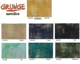 Grunge METALLIC Color Basics fabric bundle - Moda quilting cotton - by the yard OR end of bolt