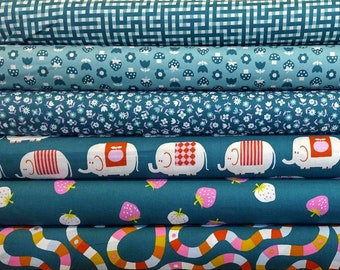 Picture Book by Kimberly Kight - Ruby Star Society/Moda Fabrics - Dark Blue, 6 pieces
