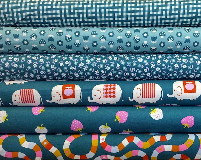 Picture Book by Kimberly Kight - Ruby Star Society/Moda Fabrics - Dark Blue, 6 pieces