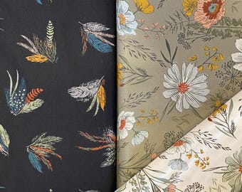 Woodland and Wildflowers by Stephanie Sliwinski - Moda Fabrics - Assorted fabrics bundle 3 pieces, 1/2 yard each