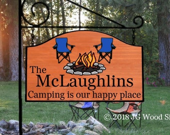 Personalized Carved Name Sign Custom Sign Campfire Chair w Sign Holder Option Personalized Carved Wood Sign Gift McLaughlin 14