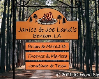 RV Camping Sign Etsy Custom Wood Outdoor Sign Campfire Pine - w Sign Holder Option  JGWoodSigns  Landis