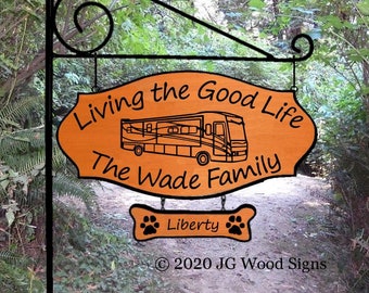 Custom Family Name  Etsy Personalized RV Sign - RV Camping Sign - w Rv Sign Holder Option JG Wood Signs Wood Camping Sign Wade