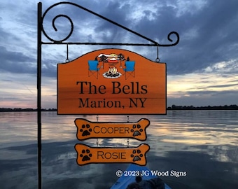Personalized Carved Name Sign Custom Sign Campfire Chair Everything Graphic w Sign Holder Option Personalized Carved Wood Sign Gift Bell 14
