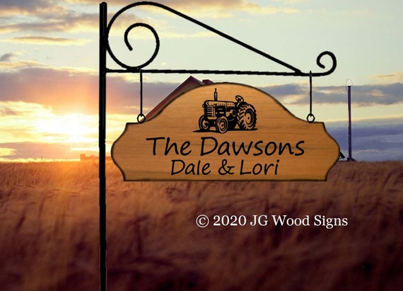 Carved Wood Farm Sign Family Name, Wooden Farm Signs