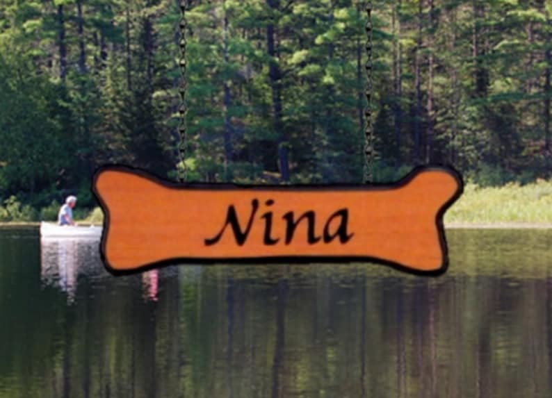 Outdoor Personalized Pet Wooden Dog Name Dogbone Addon Dog bone with Pawprints JG Wood Signs Etsy Carved Camping Sign Callie image 8