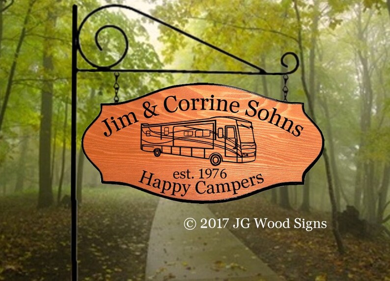 Custom Carved Outdoor Sign Etsy Name Sign W Trk Camper Family Etsy