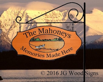 Custom Wood Lake Camping Signs Etsy Personalized Family Name Canoe Lake Mom Gift Outdoor Wood Sign JGWoodSigns  Camping Sign Mahoney