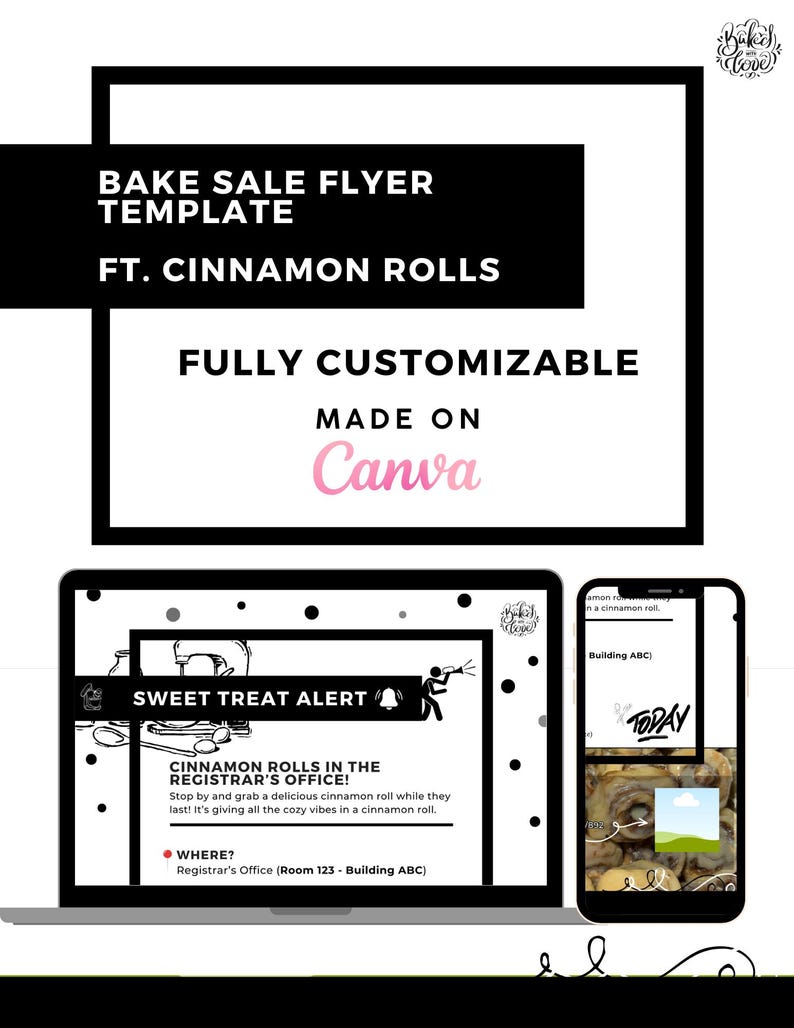 Editable Bake Sale Flyer Template | Perfect for University Student Bake ...