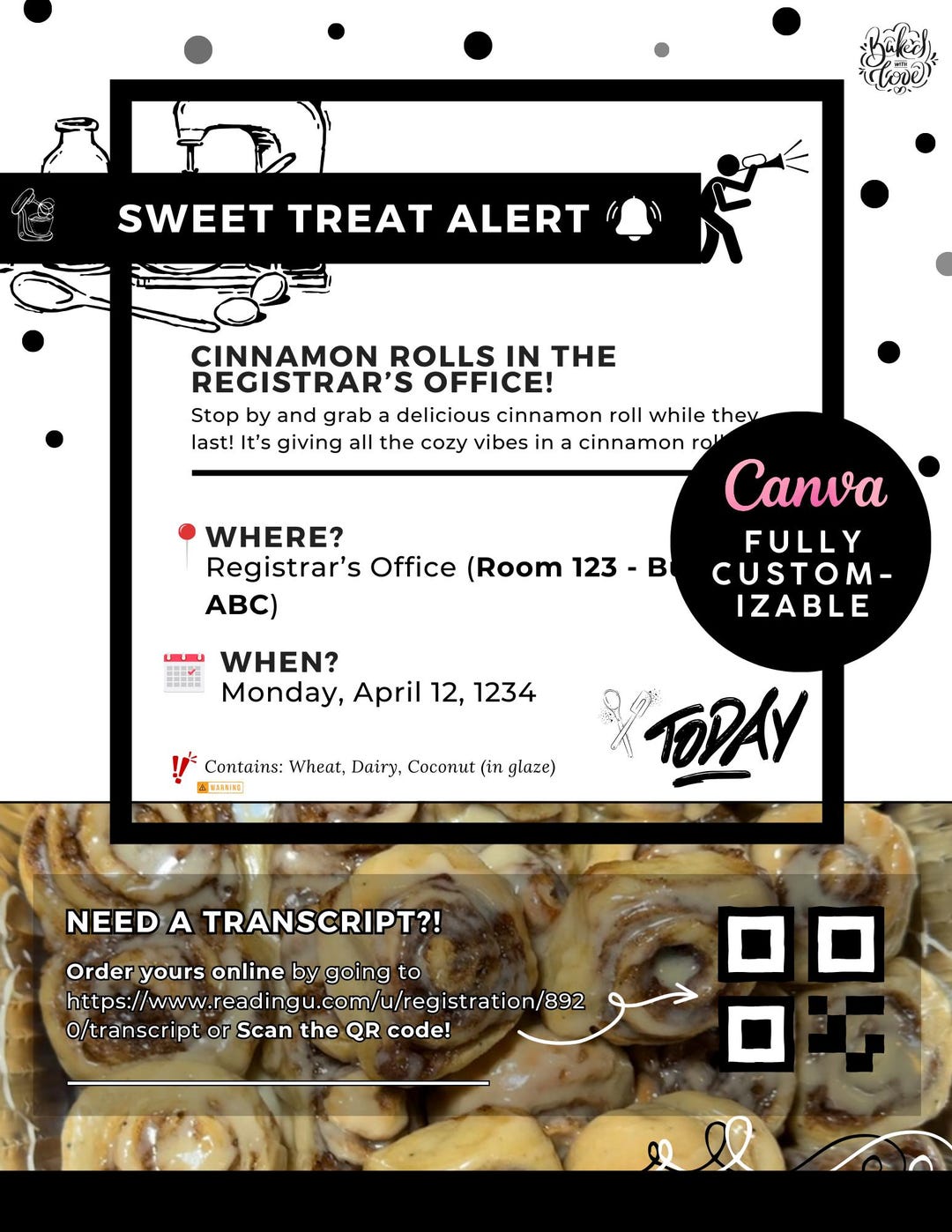 Editable Bake Sale Flyer Template | Perfect for University Student Bake ...