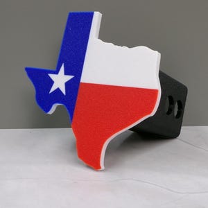State of Texas and State Flag Trailer Hitch Cover
