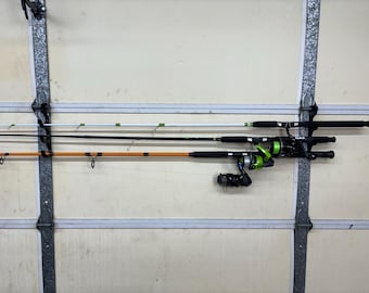 Fishing Pole Rod Garage Door Hanger Holder Rack Easy Installation