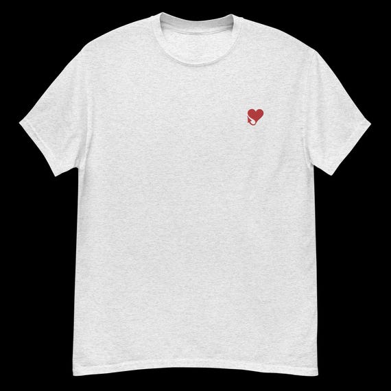 Hades Heart Embroidered Tee – Playful Devil Tail Design - Etsy