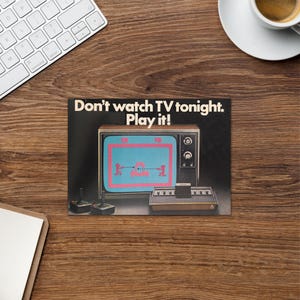 Atari Grußkarte - Retro Gaming Geburtstagskarte - Vintage Gamer Karte - Klassische Atari Art Card