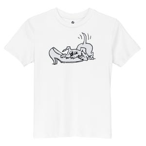 Koszulka graficzna George Booth Puppy dla dzieci - New Yorker Cartoon Design - Wysokiej jakości bawełniana koszulka - Zabawna i fantazyjna koszulka dla młodego fana kreskówek